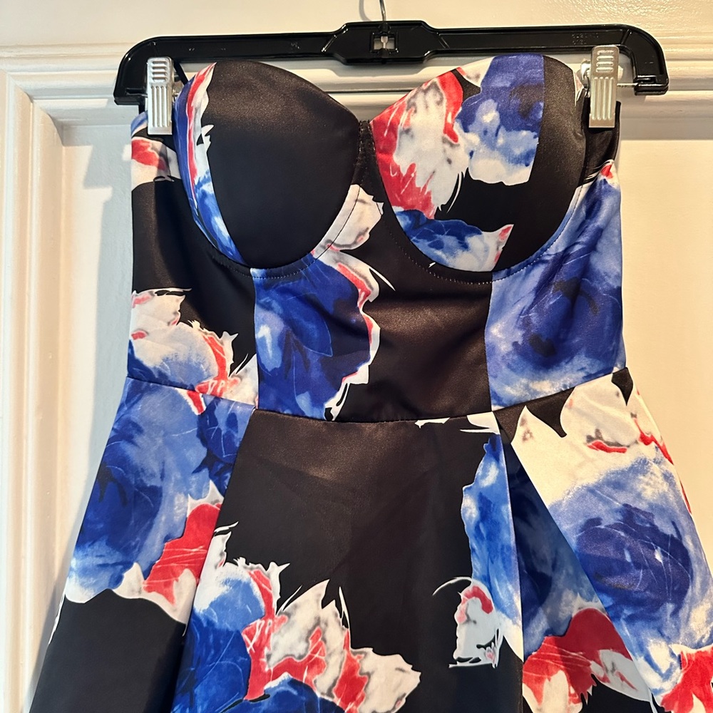 GRACIA dress tulle skirt strapless corset top floral black blogger fave fashion